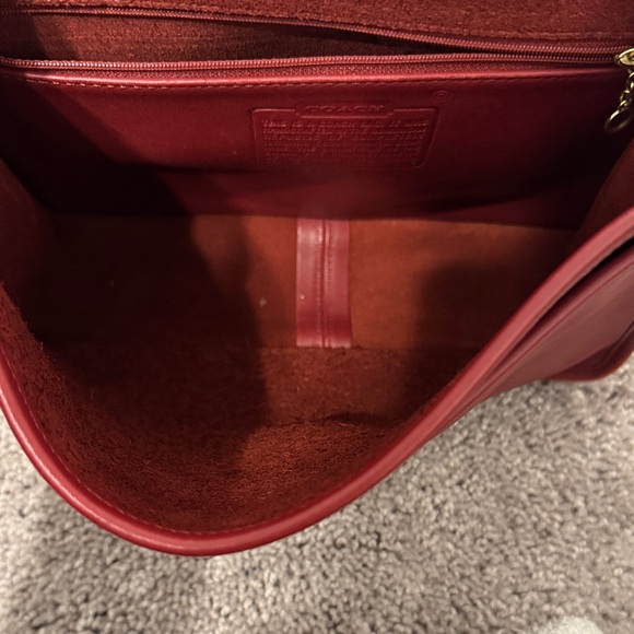 Vintage Coach 9927 Willis Crossbody Shoulder Handle Bag Red Leather - Picture 9 of 15